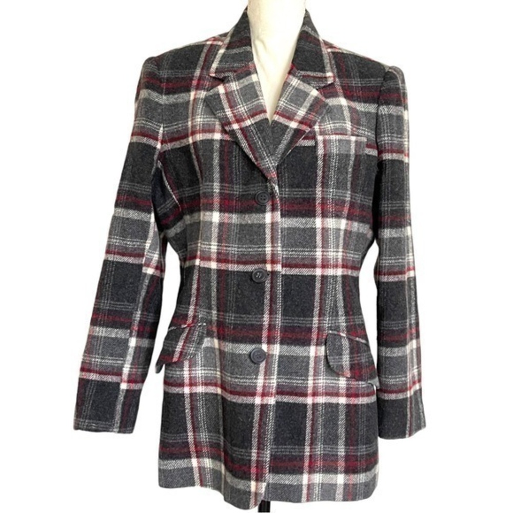 White Stag Woolen Blazer Jacket Grey Check Size L/XL